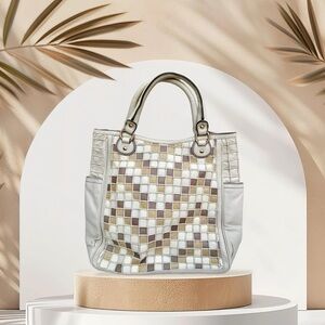 Isabella Fiore leather checkered handbag